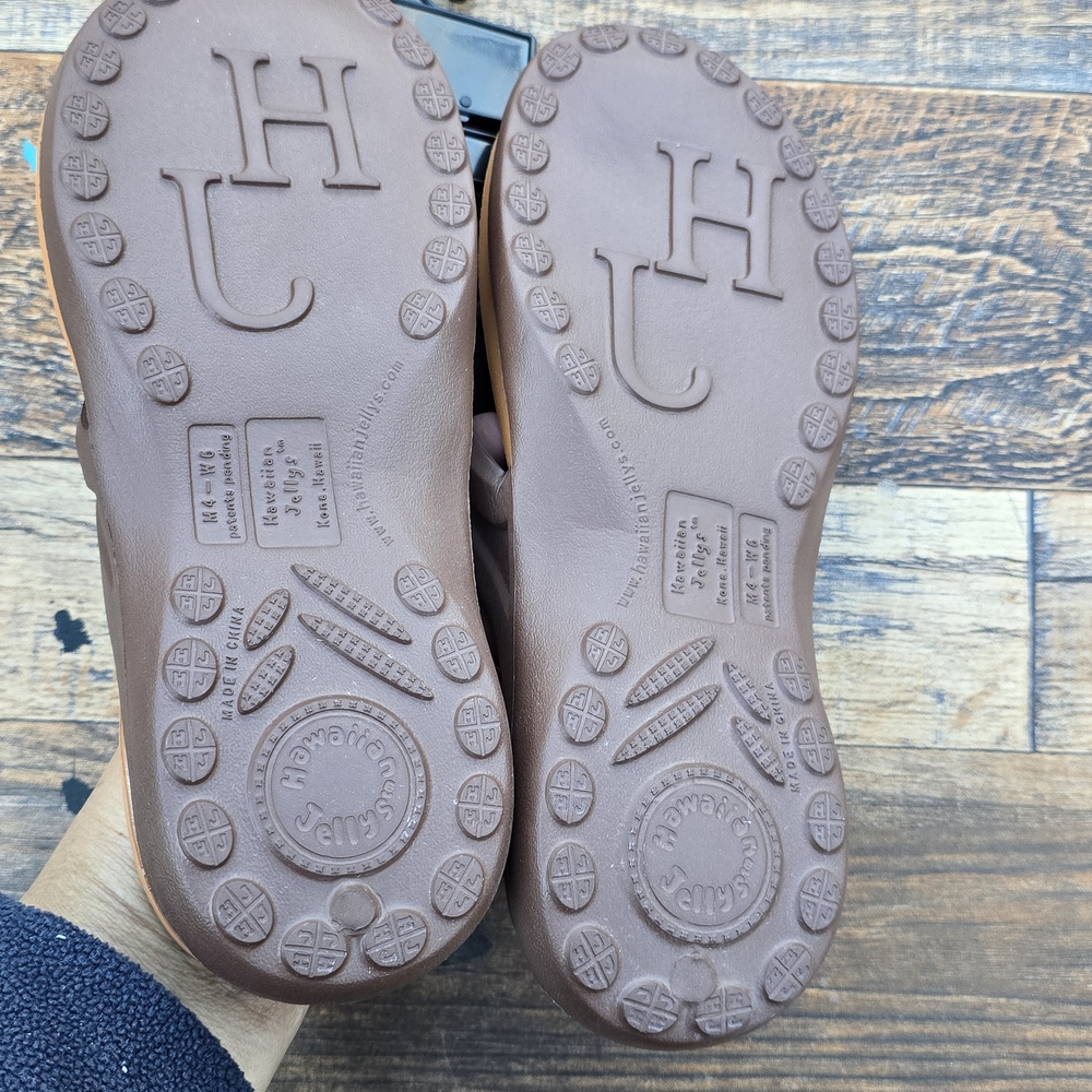 Hawaiian Jellys Pool Brown Flip Flops Sandals Size 5 - Picture 2 of 4